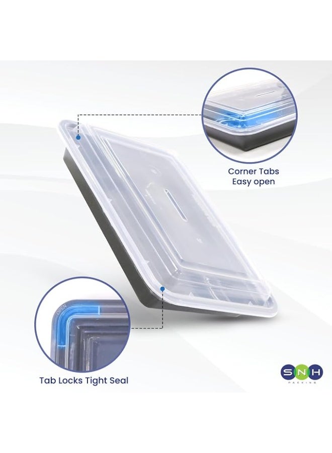 Lynacz Original 12 Pieces Disposable Microwave Container Rectangular - 1 Compartment (Pack of 2) - Image 2