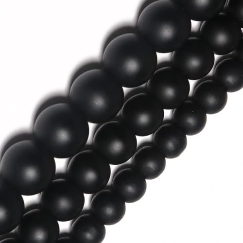 Yochus 60pcs Black Matte Onyx Agates Beads，6mm Healing Power Natural Stone Round Loose Beads for Jewelry Making Earring Necklace DIY Crafts - Image 1