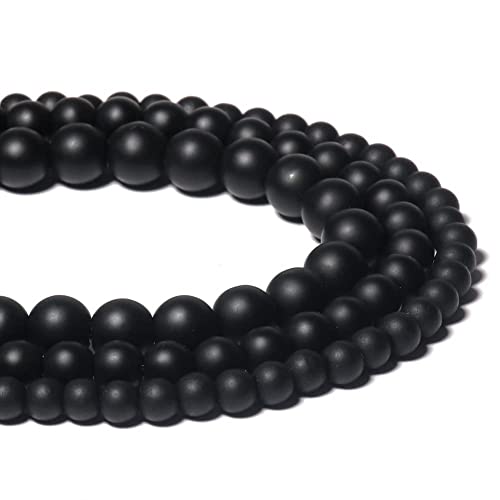Yochus 60pcs Black Matte Onyx Agates Beads，6mm Healing Power Natural Stone Round Loose Beads for Jewelry Making Earring Necklace DIY Crafts - Image 4