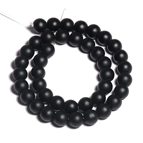 Yochus 60pcs Black Matte Onyx Agates Beads，6mm Healing Power Natural Stone Round Loose Beads for Jewelry Making Earring Necklace DIY Crafts - Image 3