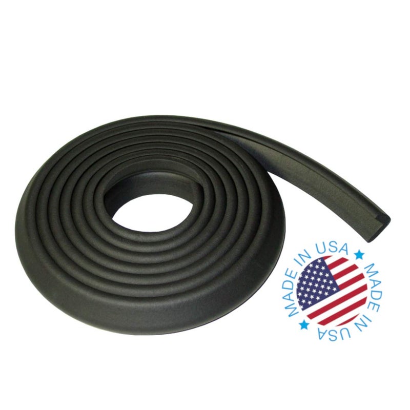 KidKusion Baby Proof Edge Cushion Protector  Made in USA  Foam Rubber Furniture and Fireplace Edge Guard Bumper  Black  12 Ft  Tape Included - Image 5