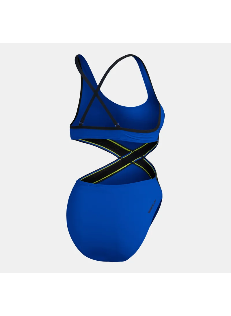 speedo Women's Solid Convertible Cut Out One Piece Swimsuit