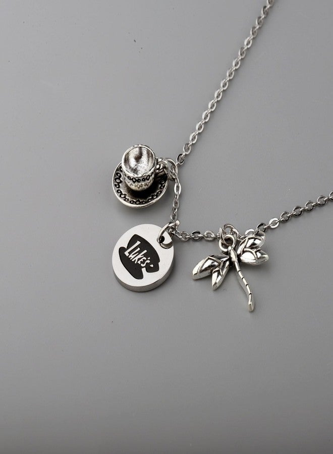 MAOFAED Tv Show Inspired Necklace, Coffee Shop Gift Star Hollow Gift Where You Lead I Will Follow Dragonfly INN Gift (ggirl Necklace) - Image 5