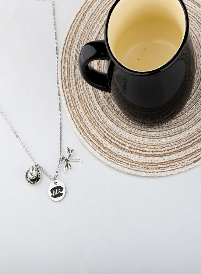 MAOFAED Tv Show Inspired Necklace, Coffee Shop Gift Star Hollow Gift Where You Lead I Will Follow Dragonfly INN Gift (ggirl Necklace) - Image 2
