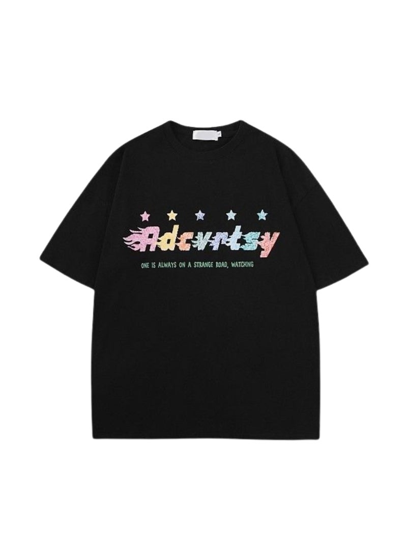 Thirty-One Black Adcvrsty Printed Unisex Oversized T-shirt  - Image 1