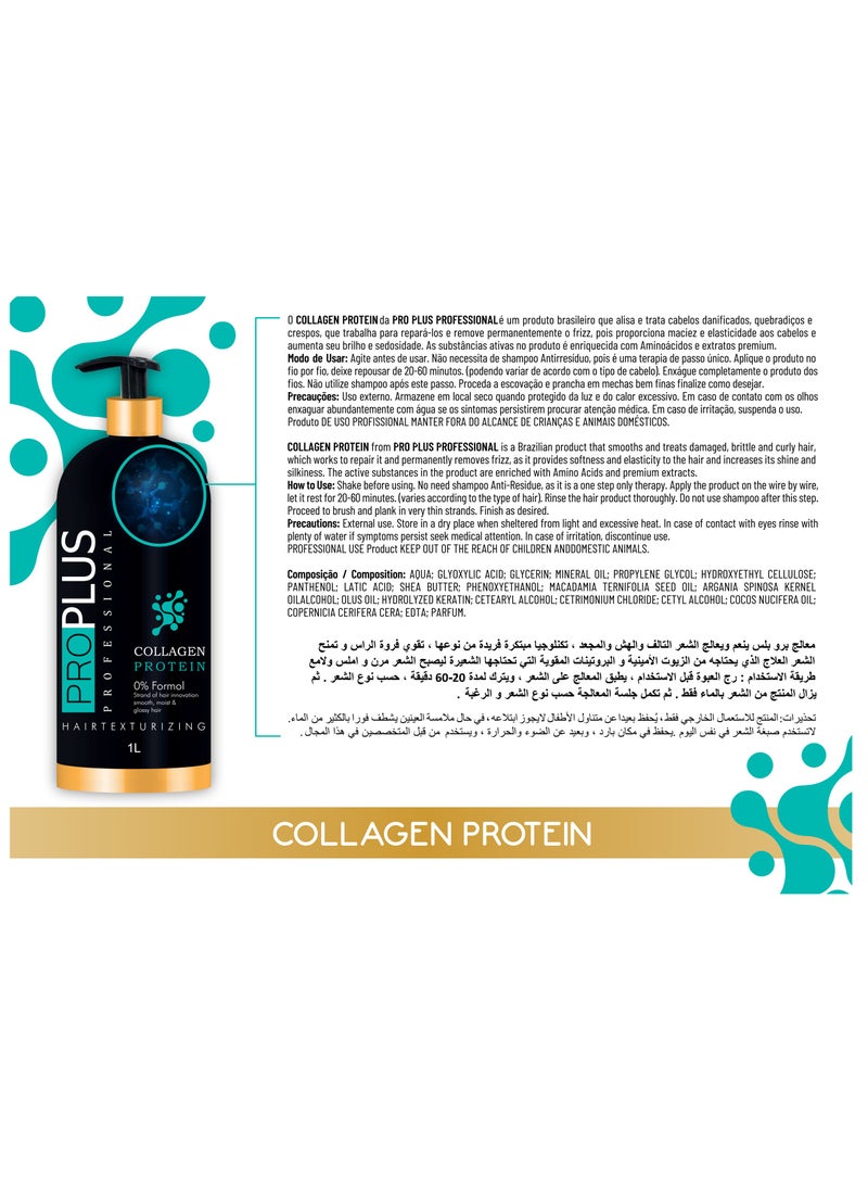 Pro Plus Professional - Collagen Protein Hair Texturizing Formalin free 1000 ml - Image 1