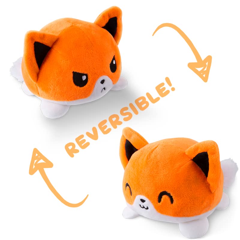 TeeTurtle - The Original Reversible Fox Plushie - Orange - Cute Sensory Fidget Stuffed Animals That Show Your Mood - Image 3