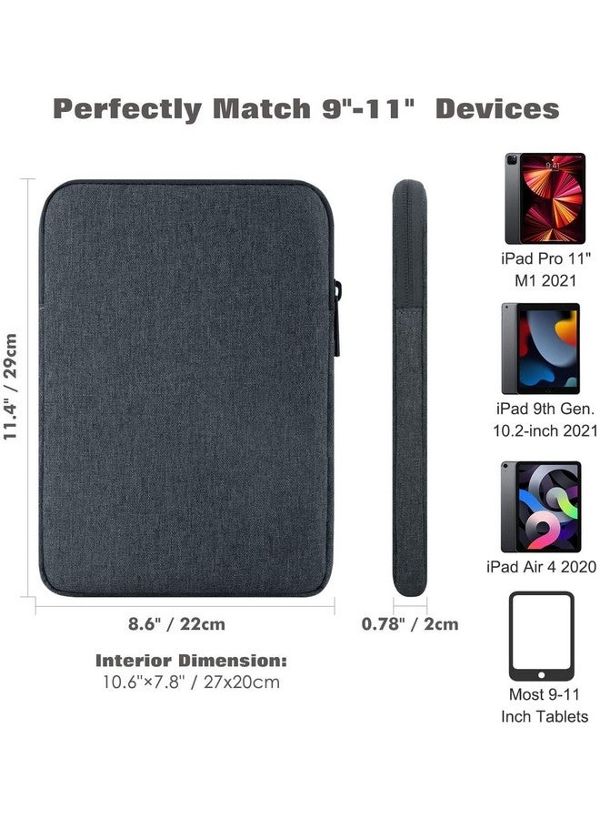 موكا حقيبة حمل MOCA 9 إلى 11 بوصة تناسب iPad air 5 10.9" 2022، iPad Pro 11 2021-2018، iPad 9/8/7th Gen 10.2، iPad Air 4 10.9/Air 3 10.5، Tab S8 11"/Tab A 10.1 (27x20cm) (رمادي فضائي) - Image 2