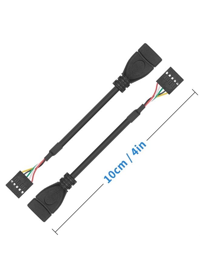 Duttek USB Header to USB Cable,Motherboard USB 2.0 Adapter Cable, USB 2.0 Type A Female to Dupont 9 Pin Female Header Motherboard Cable Cord (2-Pack 0.1M) - Image 2