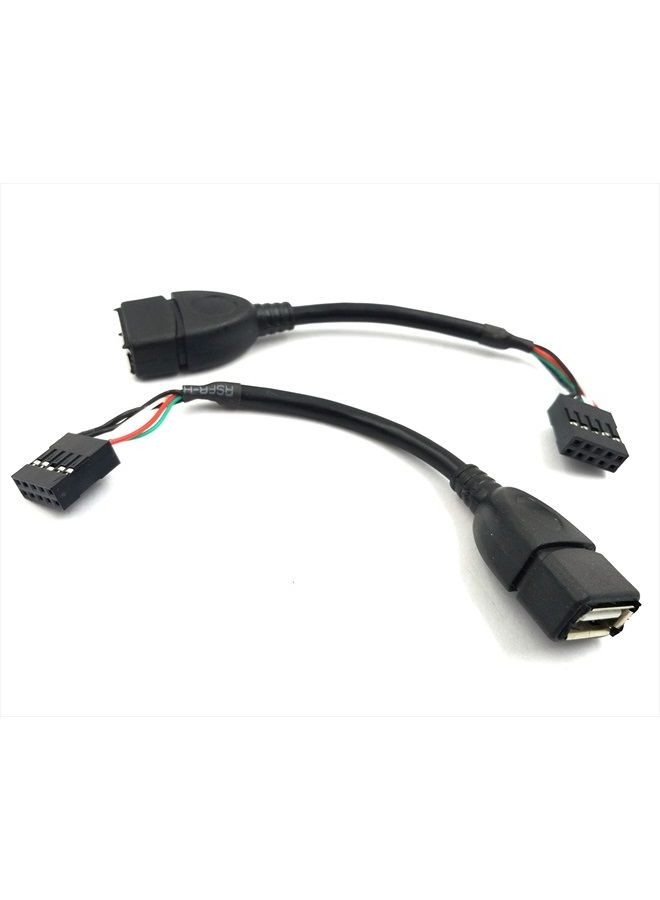 Duttek USB Header to USB Cable,Motherboard USB 2.0 Adapter Cable, USB 2.0 Type A Female to Dupont 9 Pin Female Header Motherboard Cable Cord (2-Pack 0.1M) - Image 1