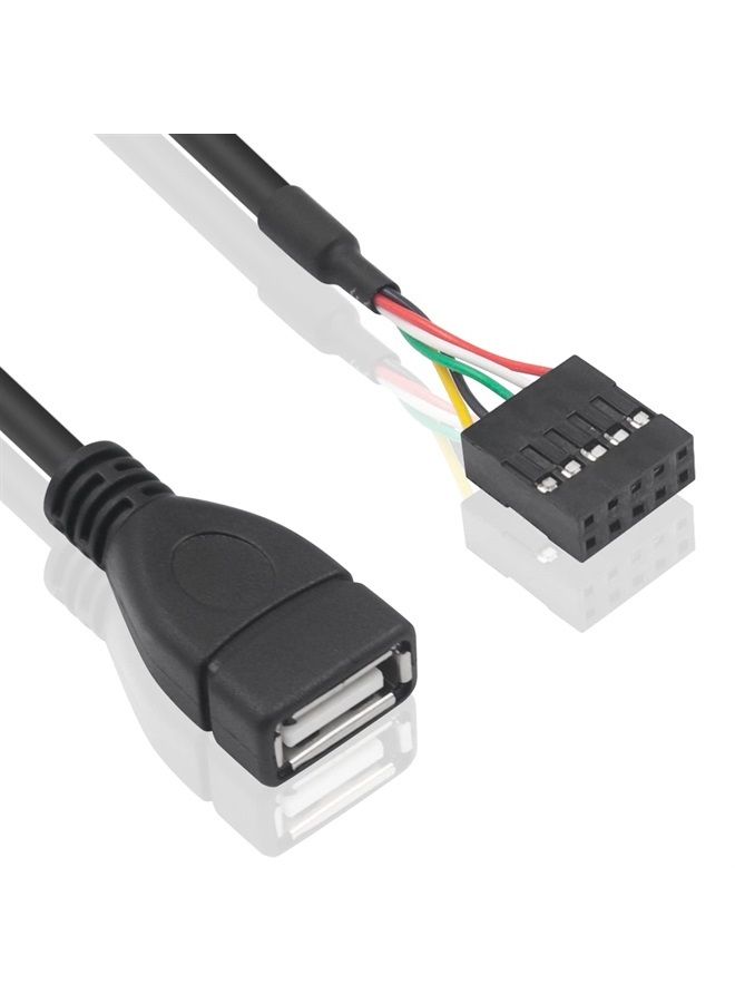 Duttek USB Header to USB Cable,Motherboard USB 2.0 Adapter Cable, USB 2.0 Type A Female to Dupont 9 Pin Female Header Motherboard Cable Cord (2-Pack 0.1M) - Image 3