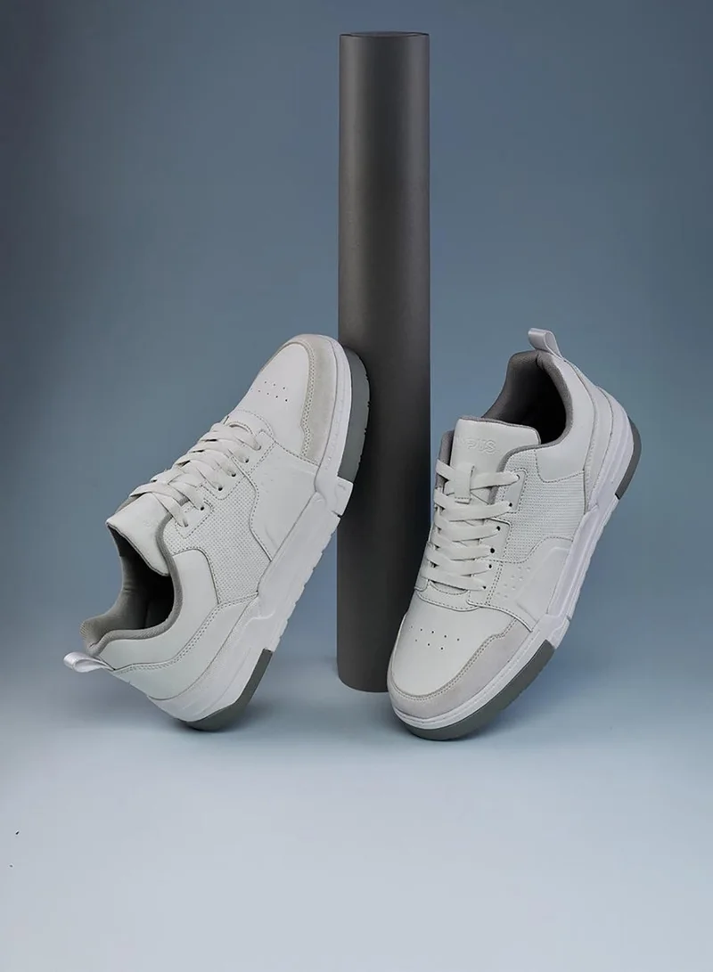 CAMPUS Men’s White Casual Sneakers – Sleek Everyday Design Shoes with Durable Outsole