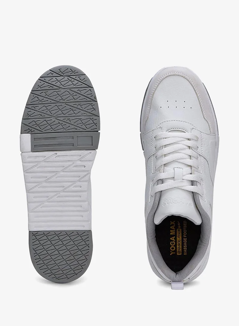 CAMPUS Wht Men’s White Casual Sneakers – Sleek Everyday Design Shoes with Durable Outsole for Men | Best Price UAE