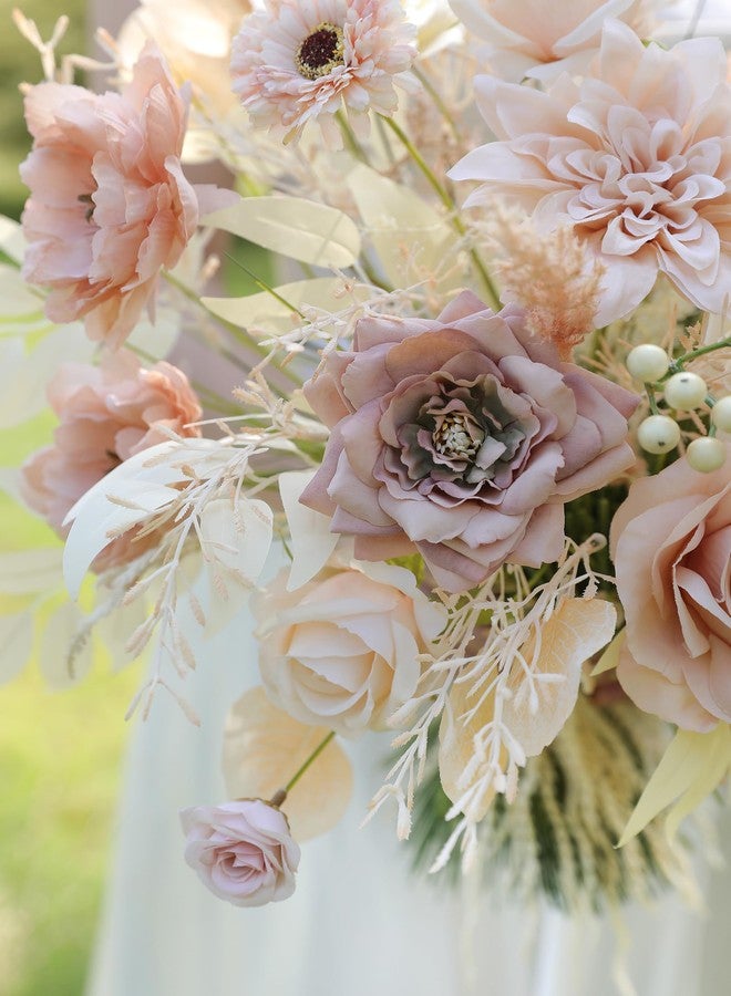Koroni Flowers مجموعة زهور كوروني الاصطناعية بلون نيود، مثالية لتزيين باقات الزفاف وحفلات الزفاف، وتنسيقات الزهور الاصطناعية، وقطع الزينة المركزية لطاولات الحفلات، وديكور المنزل الداخلي والخارجي. - Image 4