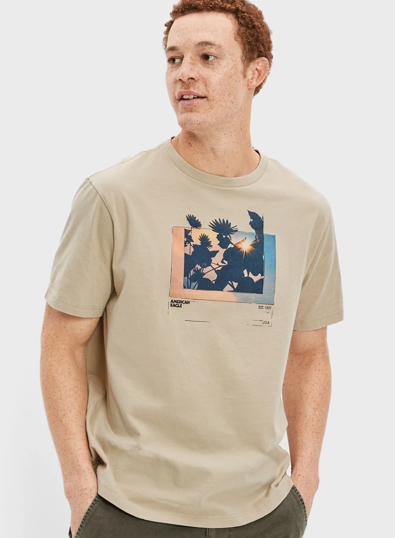 امريكان ايجل Graphic Crew Neck T-Shirt