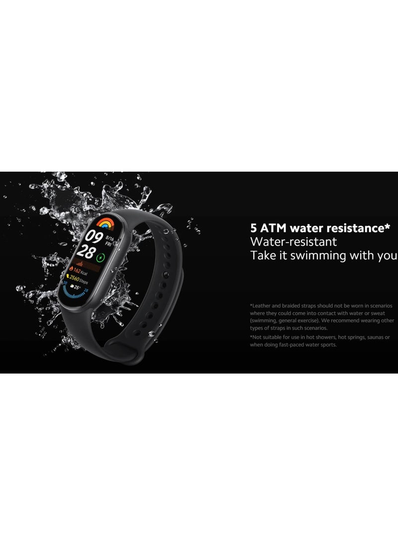 REBENUO - hour Smart Band 9 Midnight 1.62'' AMOLED display  Touchscreen Multisport Tracker Activity Tracker Heart Rate Monitor  Bluetooth connectivity Latest version(Black) - Image 1