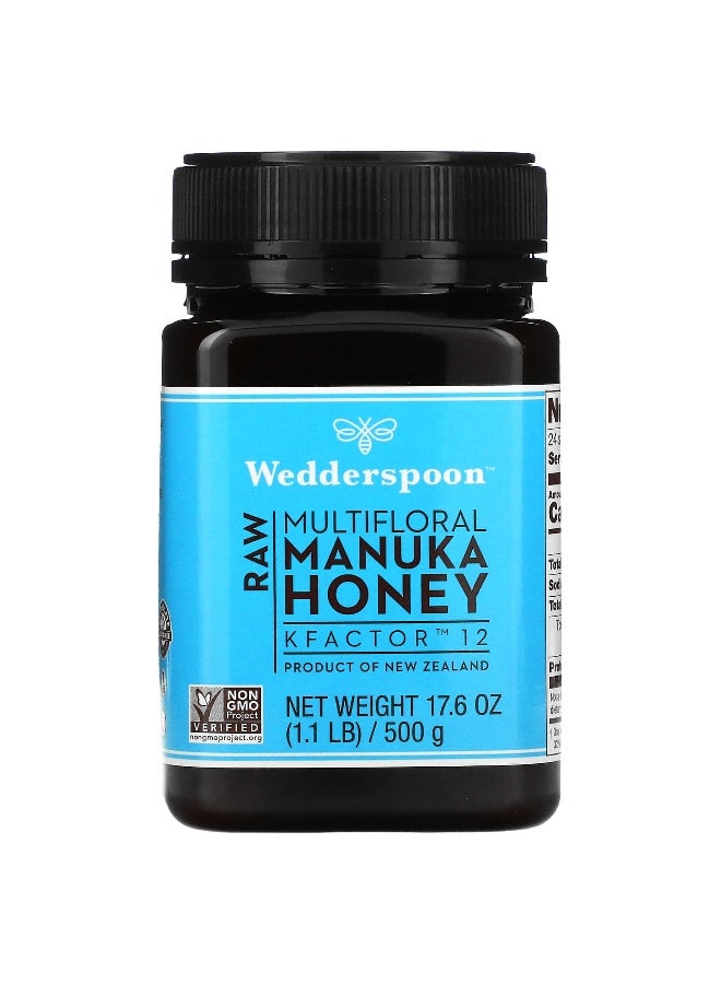 Wedderspoon, Raw Multifloral Manuka Honey, KFactor 12, 1.1 lb (500 g) (Packaging may vary) - Image 1
