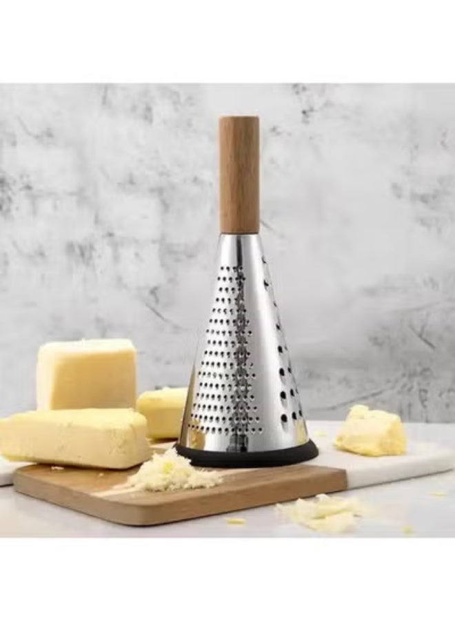 NAMA Tri-Sided Vegetable Grater Stainless Steel Grater With A Beechwood Handle And Silicone Base Versatile For All Types Of Vegetables And Cheese Grating - Image 1