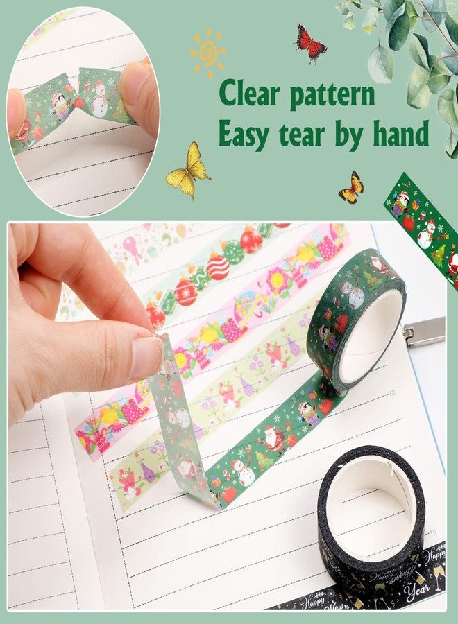 TaoBary 33 Rolls Holiday Plaid Washi Tape, 15 mm Seasonal Washi Tape Set Bohemian Colorful Vintage Cute for Card Wrapping Craft(Festive Style) - Image 3