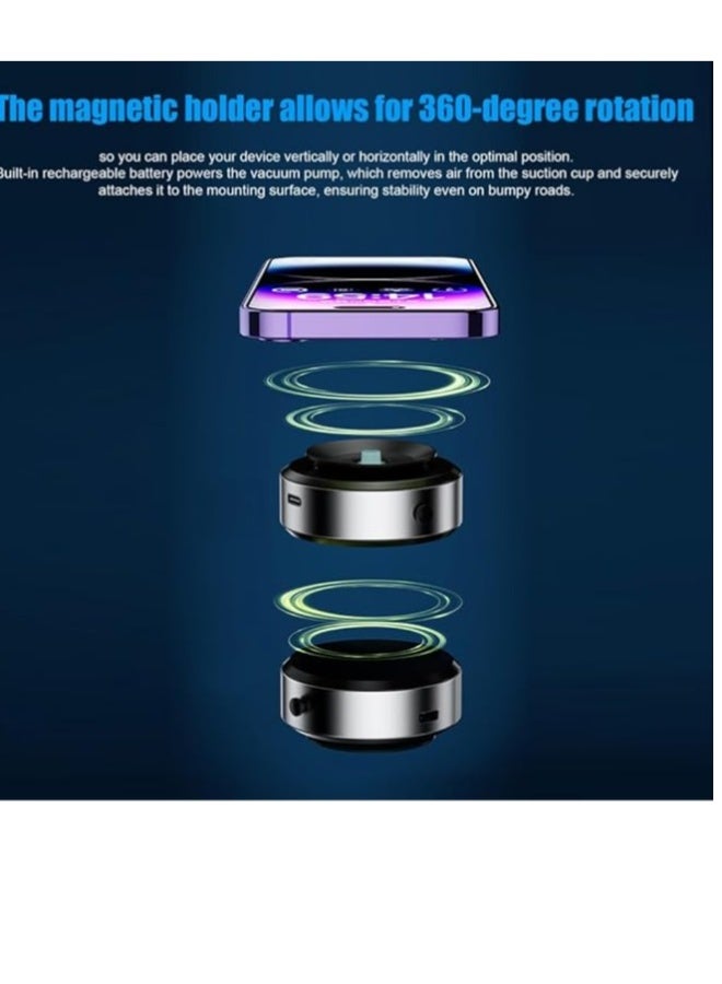dida-cosmos Magnetic Car Phone Holder with Suction Cup - Safe and Easy Mounting for Mobile  - Image 3