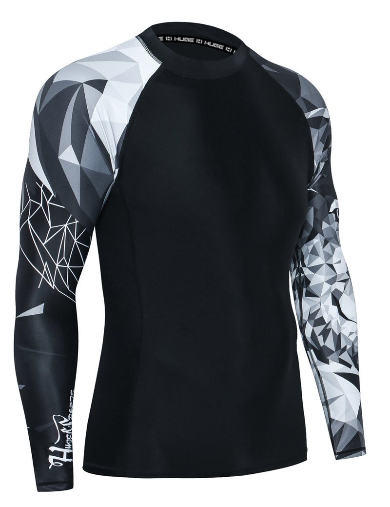 HUGE SPORTS Wildling Series UV Protection Quick Dry Compression Rash Guard (Wolf,XL) - Image 3