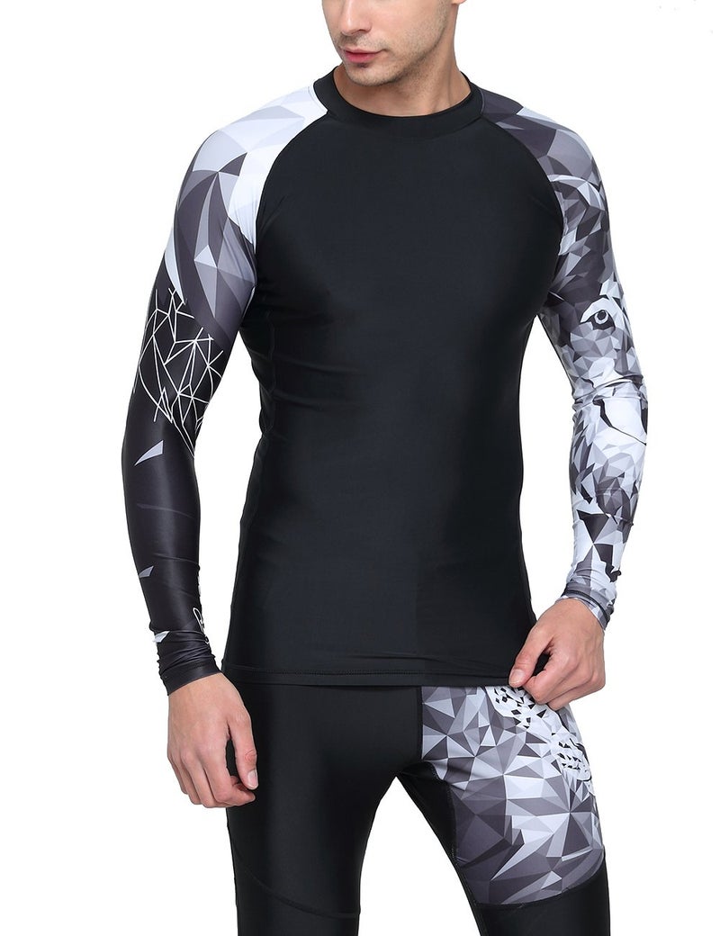 HUGE SPORTS Wildling Series UV Protection Quick Dry Compression Rash Guard (Wolf,XL) - Image 5