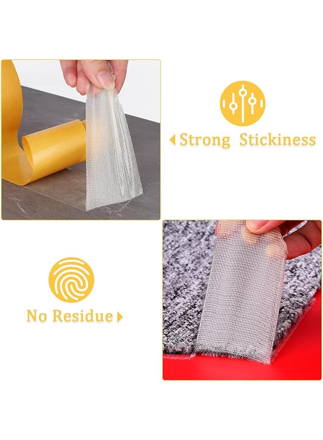 erorex 2 Packs Double Sided Carpet Tape Fabric Cloth Tape No Glue Slag High Tack Versatile Clear Double Sided Tape Heavy Duty Sticking Tape For Fixing Carpets Arts And Crafts Woodworking  - Image 2