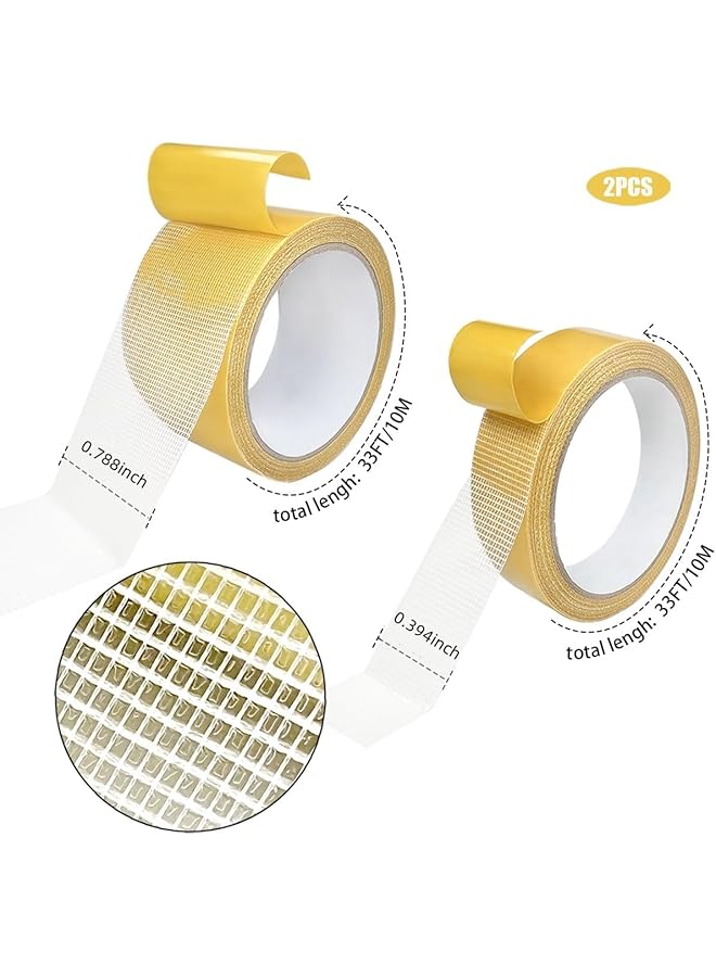 erorex 2 Packs Double Sided Carpet Tape Fabric Cloth Tape No Glue Slag High Tack Versatile Clear Double Sided Tape Heavy Duty Sticking Tape For Fixing Carpets Arts And Crafts Woodworking  - Image 4