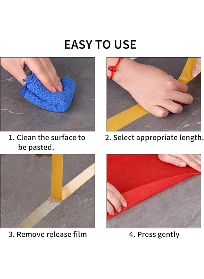 erorex 2 Packs Double Sided Carpet Tape Fabric Cloth Tape No Glue Slag High Tack Versatile Clear Double Sided Tape Heavy Duty Sticking Tape For Fixing Carpets Arts And Crafts Woodworking  - Image 5