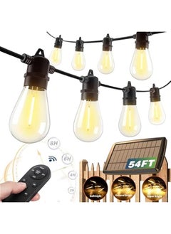 Arabest Solar Outdoor String Lights with USB Port & Remote Control - Waterproof and Long Lasting for Porch Garden Bistro - Dimmable LED Bulbs for 20+ Hours of Market Ambiance  - Image 1