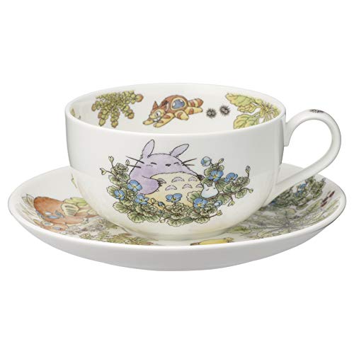 Noritake T97285A/4660-1 My Neighbor Totoro Milk Tea Cup & Saucer, 11.8 fl oz (325 cc), Large Dog Fuguri, Microwave Safe, 1 Guest, Bone China - Image 2