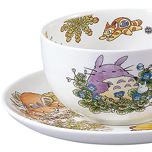 Noritake T97285A/4660-1 My Neighbor Totoro Milk Tea Cup & Saucer, 11.8 fl oz (325 cc), Large Dog Fuguri, Microwave Safe, 1 Guest, Bone China - Image 5