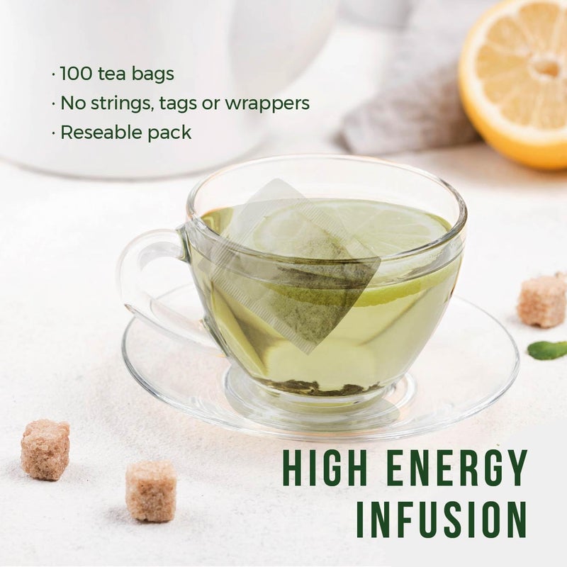 BALIBETOV 100 Unsmoked Organic Yerba Mate Tea Bags, Organic Yerba Mate Tea, Alternative to Tea, Coffee and Energy Drinks (100 Tea Bags (1 Pack)) - Image 2
