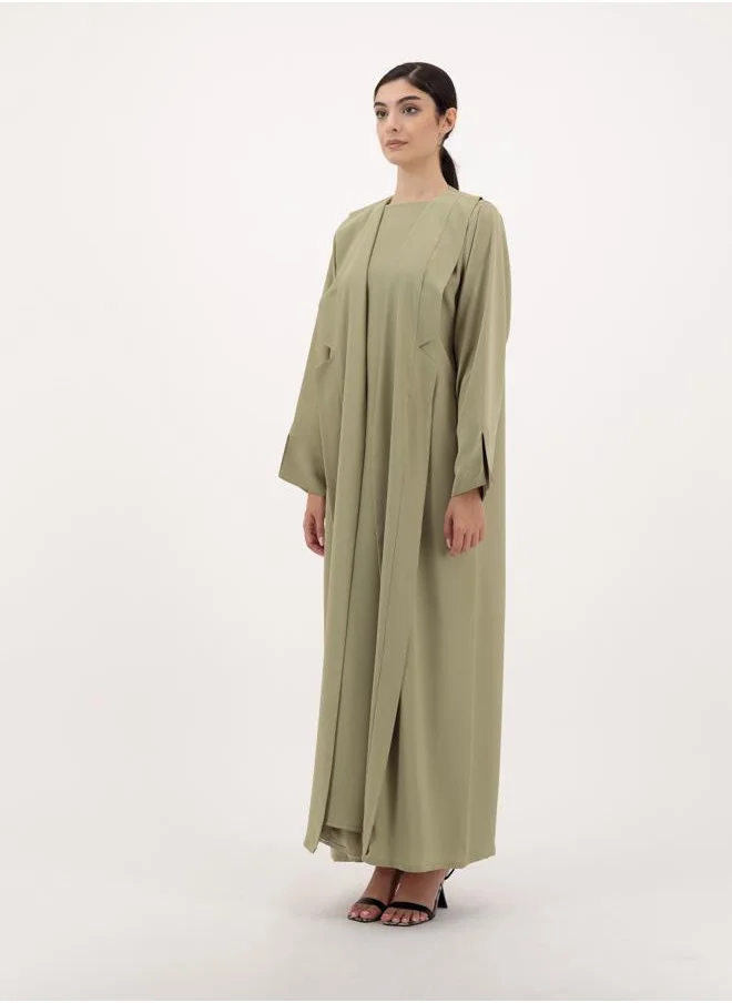 Meem by Mariyah Front open abaya with inner