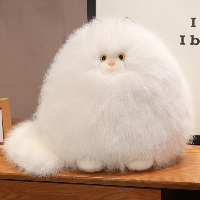 PEACH CAT Fat Cat Stuffed Animal 118 Big Kitten Plushies Cute Plush Toys Birthday Gifts for Kids White - Image 3
