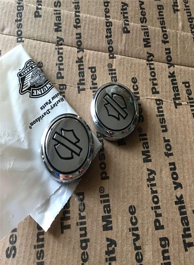 PHEOZIO Fender Decals Emblems Logos Medallion Compatible for Harley Davidson Bar Shield 1 inch Metal 2 Pcs 21714731-11 Chrome - Image 2
