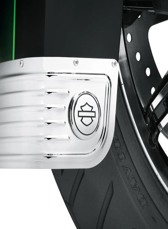 PHEOZIO Fender Decals Emblems Logos Medallion Compatible for Harley Davidson Bar Shield 1 inch Metal 2 Pcs 21714731-11 Chrome - Image 1