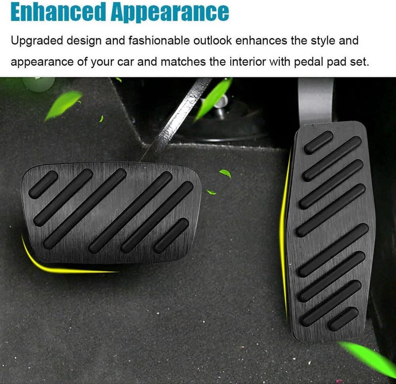 LEXLEY 2PCS Anti-Slip Aluminum Brake Gas Pedal Pads,Auto No Drilling Accelerator Pedal Covers for Chevrolet Chevy Blazer 2019 2020 2021 2022 2023 2024 2025-BLACK - Image 3