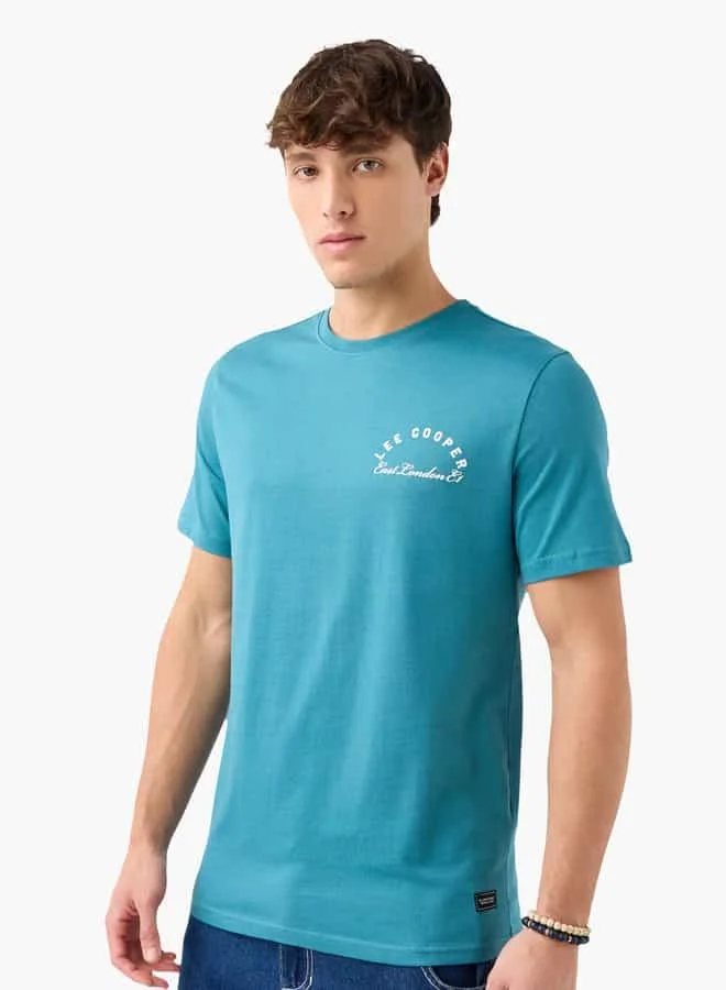 Lee Cooper Lee Cooper Graphic Print Crew Neck T-shirt with Short Sleeves