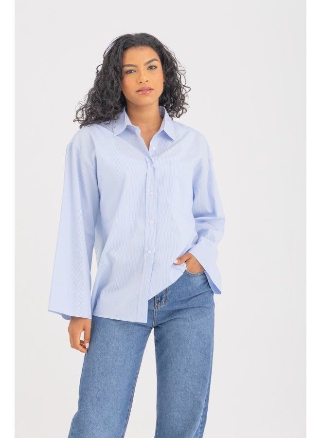 Dresscode Striped Oversized Wide Cuff Shirt - Image 1