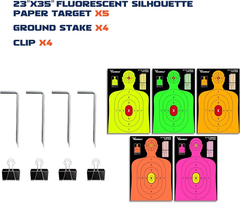 Highwild Adjustable Target Stand Base for Paper Shooting Cardboard Silhouette H Shape Stand Base for Shooting Range 1x2 Wooden Target Station Setup - 1 Pack - Image 5