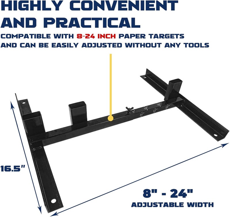 Highwild Adjustable Target Stand Base for Paper Shooting Cardboard Silhouette H Shape Stand Base for Shooting Range 1x2 Wooden Target Station Setup - 1 Pack - Image 2