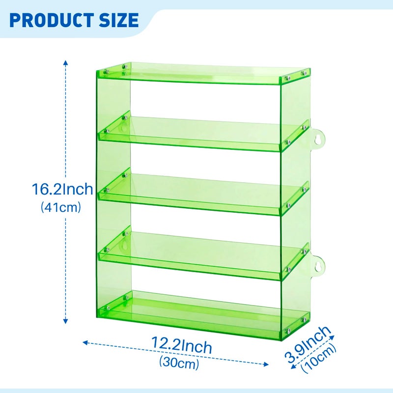 KISLANE Assembly Monster Trucks Display Case Holding for 20 Monster Trucks Acrylic Storage Case 5 Tiers Monster Trucks Organizer with Tilted Design, Display Case for Toy Trucks (Green) - Image 4