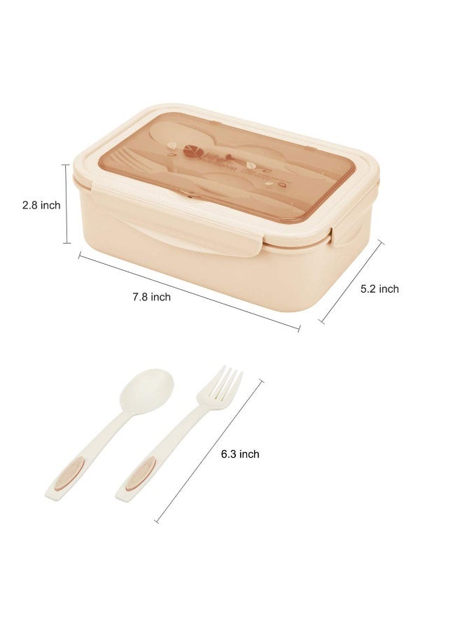 LODROC Bento Lunch Box, Bento Boxes, 3 compartments and 1400 ml fork spoon, leak-proof bento without BPA, Microwave and Dishwasher Safe Meal Prep Containers for Adults Kids - Image 4