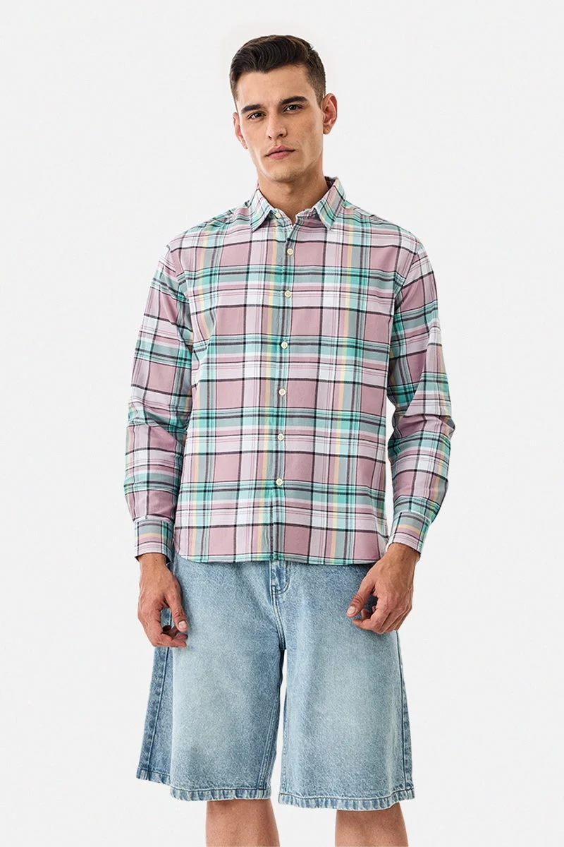 SNITCH Regular Fit 100% Cotton Plaid Shirt