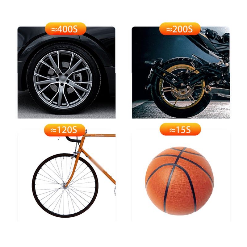 Mini Air Pump 130PSI Cordless Air Compressor Electric Tire Inflator Portable Power Bank with LED Light Auto-Off Function for Car Motorcycle Bicycle Tires Balls - Image 5