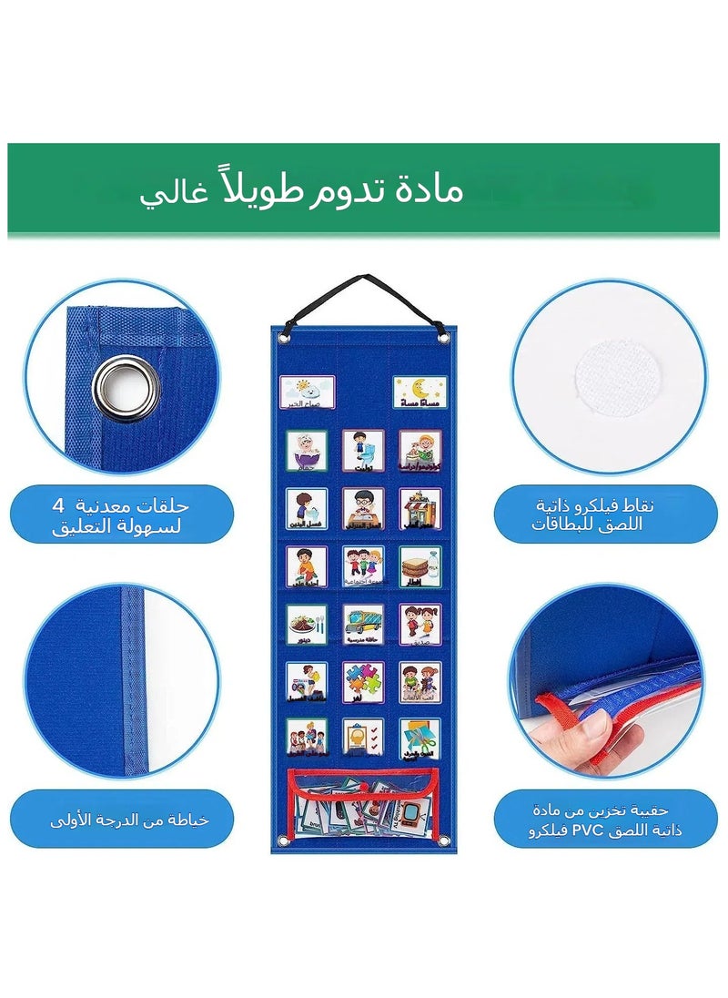 General - Learning Hanging Bag Kids Visual Schedule Calendar 2 in 1 Autism Daily Chores Daily Chart - Image 1