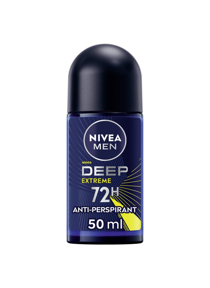 Nivea مزيل عرق رول أون للرجال ديب إكستريم ماكس تكنولوجي مع كربون أسود 72 ساعة - Image 1