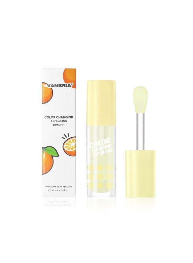 VANERIA VANERIA Color Changing Lip Gloss,Clear to Pink,Fruit Flavoured Lip Changing Lip Gloss,PH Lip Color,Long Lasting Moisturizing(3.5ml/0.11Fl.Oz) (Oranges) - Image 1