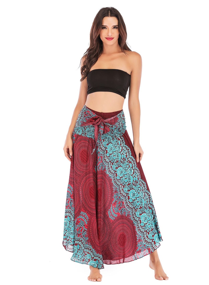 Loquat Casual Dress Half Skirt Beach Vacation Skirt Two Dresses Full Skirt Red  - Image 3